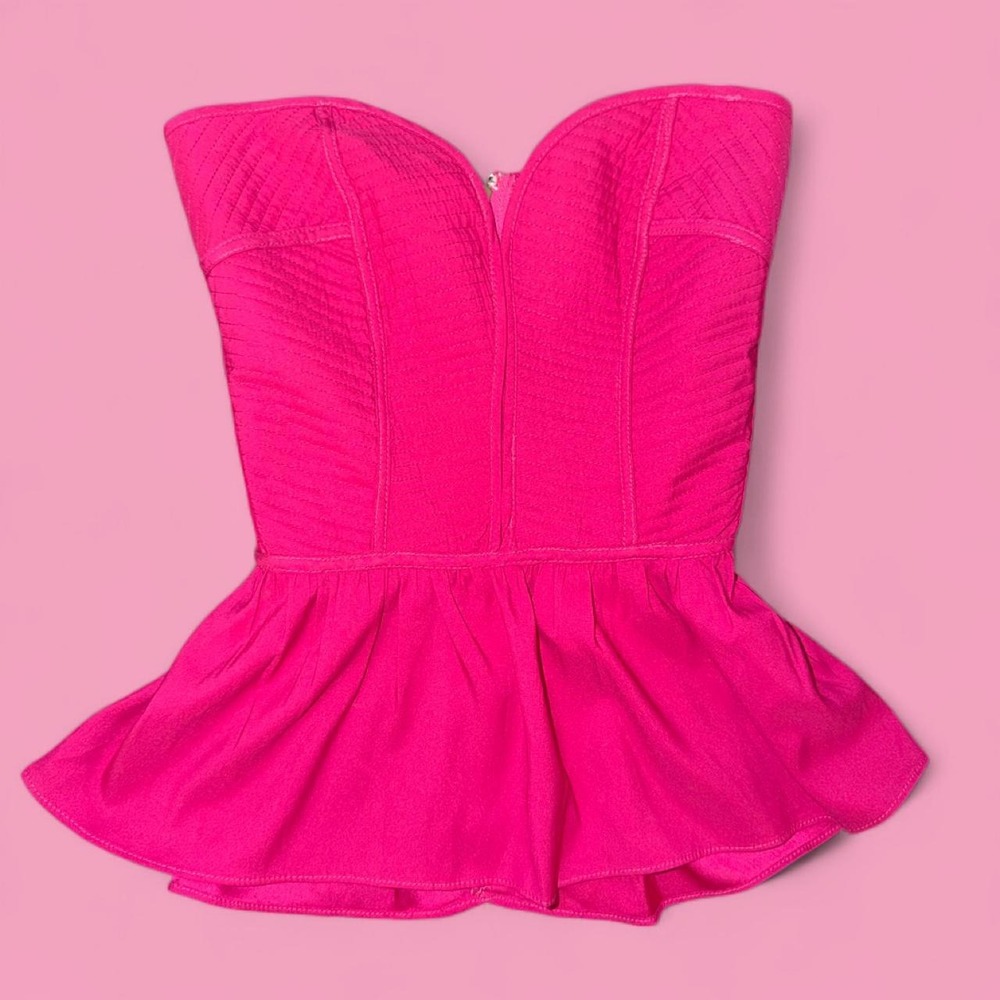 BuddyLove Eve Hot Pink Bustier Corset Peplum Top XS NWT $69